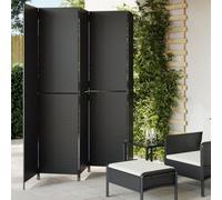 Vidaxl Room Divider 5 Panels Black Poly Rattan