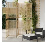 vidaXL Room Divider 6 Panels Beige Poly Rattan
