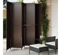 vidaXL Room Divider 6 Panels Privacy Screen Balcony Screen Brown Poly Rattan