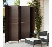vidaXL Room Divider 6 Panels Privacy Screen Balcony Screen Brown Poly Rattan