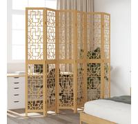 Room Divider Privacy Screen Privacy Panel Brown Solid Wood Paulownia vidaXL