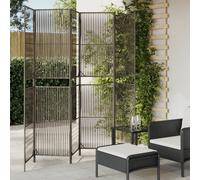 vidaXL Room Divider 6 Panels Grey Poly Rattan