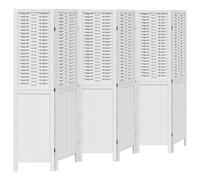 vidaXL Room Divider 6 Panels Office Privacy Screen White Solid Wood Paulownia