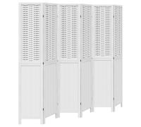 vidaXL Room Divider 6 Panels Office Privacy Screen White Solid Wood Paulownia