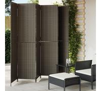 vidaXL Room Divider 6 Panels Grey Poly Rattan
