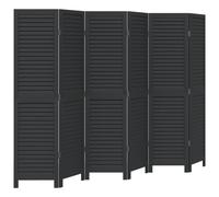 Room Divider Panel Office Privacy Screen Black Solid Wood Paulownia vidaXL