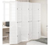 vidaXL Room Divider 6 Panels White Solid Wood Paulownia