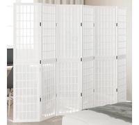 vidaXL Room Divider 6 Panels White Solid Wood Paulownia