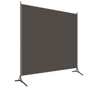 vidaXL 1-Panel Room Divider - Practically Designed for Partition and Privacy, Anthracite Coloured Fabric and Powder-Coated Iron Frame, Easy Assembly, 175 x 180 cm