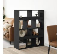 Room Divider Privacy Screen Bookcase Bookshelf Black Engineered Wood vidaXL