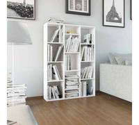 vidaXL Room Divider/Book Cabinet High Gloss White 100x24x140cm Wood UK HOT