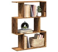 vidaXL Room Divider Bookcase 3-Tier Old Wood 70x24x97 cm Engineered Wood