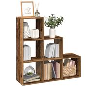 vidaXL Room Divider Bookcase 3-Tier Old Wood 99x29x99 cm Engineered Wood