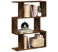 Vidaxl Room Divider Bookcase 3-Tier Smoked Oak 70X24X97 Cm Engineered Wood