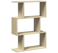 vidaXL Room Divider Bookcase 3-Tier Sonoma Oak 70x24x97 cm Engineered Wood | Geometric shape for contemporary vibes, Plenty of space for books and knick-knacks,
