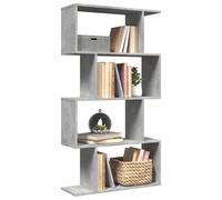 vidaXL Room Divider Bookcase 4-Tier Concrete Grey 70x24x129 cm Engineered Wood