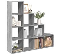 Room Divider Bookcase 131.5x29x131.5cm Grey Sonoma Engineered Wood 6 Cubes Shelf