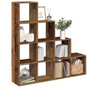vidaXL Room Divider Bookcase 4-Tier Old Wood 131.5x29x131.5 cm Engineered Wood