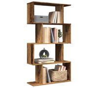 vidaXL Room Divider Bookcase 4-Tier Old Wood 70x24x129 cm Engineered Wood
