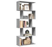 vidaXL Room Divider Bookcase 5-tier Grey Sonoma 70X24X161 Cm Engineered Wood, Grey