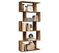 vidaXL Room Divider Bookcase 5-Tier Old Wood 70x24x161 cm Engineered Wood