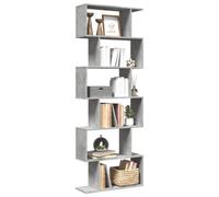 Vidaxl Room Divider Bookcase 6-Tier Concrete Grey 70X24X193 Cm Engineered Wood