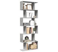 vidaXL Room Divider Bookcase 6-Tier Concrete Grey 70x24x193 cm Engineered Wood