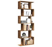 vidaXL Room Divider Bookcase 6-Tier Old Wood 70x24x193 cm Engineered Wood