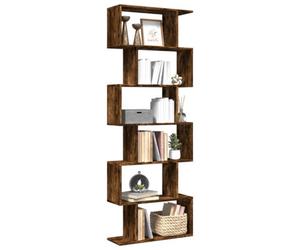 Vidaxl Room Divider Bookcase 6-Tier Smoked Oak 70X24X193 Cm Engineered Wood