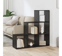 vidaXL Room Divider Bookcase Black Oak 99 x 29 x 99 cm Engineered Wood
