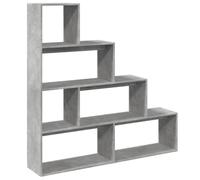 vidaXL Room Divider Bookcase Bookshelf 4-Tier Concrete Grey Engineered Wood
