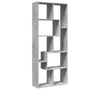 Bookcase 8-Shelf Concrete Grey Engineered Wood 67x25x161.5 cm Modern for Home.