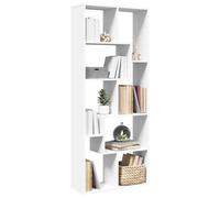 vidaXL Room Divider Bookcase, Bookshelf for Living Room, Book Rack for Decoration, Storage Shelf, Modern Style, White Engineered Wood