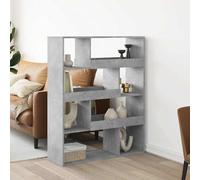 Room Divider Privacy Screen Bookcase Concrete Grey Engineered Wood vidaXL