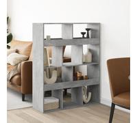 Room Divider Privacy Screen Bookcase Concrete Grey Engineered Wood vidaXL