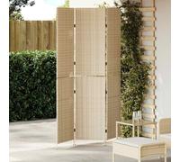 vidaXL Room Divider Folding Manual Beige 147 x 180 cm Poly Rattan