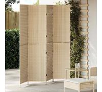 vidaXL Room Divider Folding Manual Beige 195 x 180 cm Poly Rattan