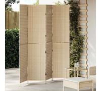 vidaXL Room Divider Folding Manual Beige 196 x 200 cm Poly Rattan