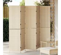 vidaXL Room Divider Folding Manual Beige 242 x 180 cm Poly Rattan