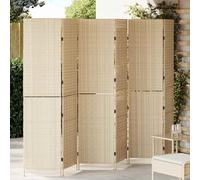 vidaXL Room Divider Folding Manual Beige 292 x 180 cm Poly Rattan
