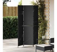 vidaXL Room Divider Folding Manual Black 146 x 180 cm Poly Rattan