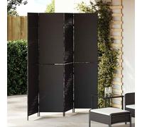 vidaXL Room Divider Folding Manual Black 195 x 180 cm Poly Rattan