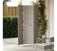 vidaXL Room Divider Folding Manual Grey 147 x 180 cm Poly Rattan