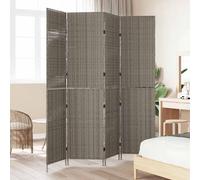 vidaXL Room Divider Folding Manual Grey 195 x 180 cm Poly Rattan