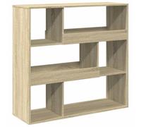 vidaXL Room Divider Privacy Screen Sonoma Oak - Freestanding Partition with 12 Shelves - Engineered Wood - Ideal for Living Room, Office, Bedroom - Modern and Durable - 100x33x187.5 cm