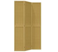 vidaXL Room Divider 3 Panels Brown Solid Wood Paulownia