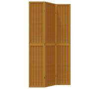 vidaXL Room Divider - Solid Wood Paulownia & Bamboo Privacy Screen, 3-Panel, Foldable Partition for Office/Living Room/Bedroom, Brown