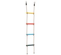 vidaXL Rope Ladder for Kids - 4 Rungs Multicolour PE Material Outdoor Climbing Ladder with Metal Mounting Rings for Swing Sets and Playgrounds