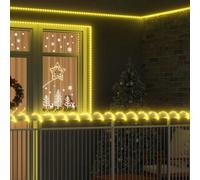 vidaXL Rope Light with 1200 LEDs Warm White 50 m PVC, Living Room, Decorative Rope Light Ideas, Flexible LED Lights for Indoor, Outdoor Use, Remote Control Seasonal Lighting
