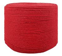 vidaXL Rope Red 0.4 x 0.4 x 5000 cm Cotton, Durable, Environmentally Friendly Cotton Rope, Flexible Craft Wire, Decorative Outdoor Cable, Easy to Use